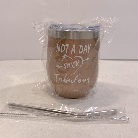 Not a Day Over Fabulous! 4 Pcs Insulated Stainless Steel Tumbler Lid Straw Brush - Picture 8 of 10